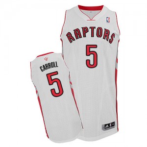 Maillot NBA Blanc DeMarre Carroll #5 Toronto Raptors Home Authentic Homme Adidas