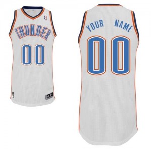 Oklahoma City Thunder Personnalisé Adidas Home Blanc Maillot d'équipe de NBA en ligne pas chers - Authentic pour Homme