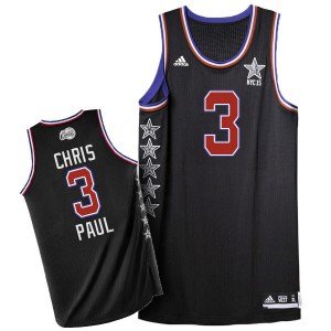 Maillot NBA Los Angeles Clippers #3 Chris Paul Noir Adidas Authentic 2015 All Star - Homme