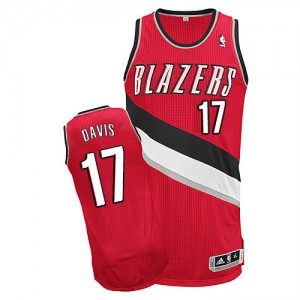 Maillot NBA Rouge Ed Davis #17 Portland Trail Blazers Alternate Authentic Homme Adidas