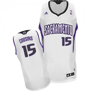 Maillot NBA Sacramento Kings #15 DeMarcus Cousins Blanc Adidas Swingman Home - Homme