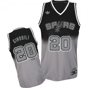 Maillot Swingman San Antonio Spurs NBA Fadeaway Fashion Gris noir - #20 Manu Ginobili - Homme
