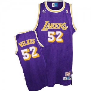 Maillot NBA Violet Jamaal Wilkes #52 Los Angeles Lakers Throwback Swingman Homme Adidas