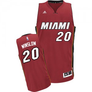 Maillot NBA Rouge Justise Winslow #20 Miami Heat Alternate Swingman Homme Adidas