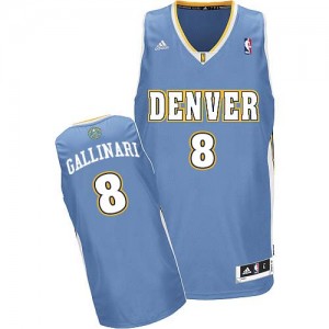 Denver Nuggets #8 Adidas Road Bleu clair Swingman Maillot d'équipe de NBA achats en ligne - Danilo Gallinari pour Homme