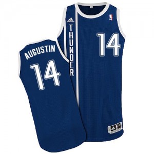 Maillot NBA Bleu marin D.J. Augustin #14 Oklahoma City Thunder Alternate Authentic Homme Adidas