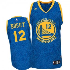Golden State Warriors #12 Adidas Crazy Light Bleu Authentic Maillot d'équipe de NBA Discount - Andrew Bogut pour Homme