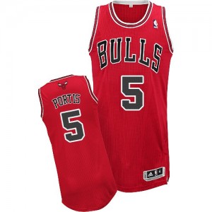 Chicago Bulls #5 Adidas Road Rouge Authentic Maillot d'équipe de NBA vente en ligne - Bobby Portis pour Homme