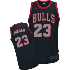 Maillot NBA Chicago Bulls #23 Michael Jordan Noir Adidas Swingman Graystone Fashion - Homme