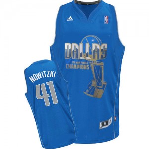 Maillot NBA Swingman Dirk Nowitzki #41 Dallas Mavericks Finals Champions Bleu - Homme