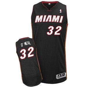 Miami Heat Shaquille O'Neal #32 Road Authentic Maillot d'équipe de NBA - Noir pour Homme