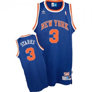 Maillot NBA Bleu royal John Starks #3 New York Knicks Throwback Swingman Homme Adidas