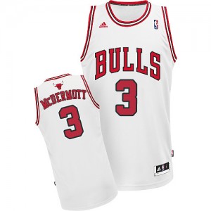 Maillot NBA Blanc Doug McDermott #3 Chicago Bulls Home Swingman Homme Adidas