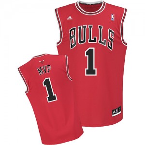 Maillot NBA Rouge Derrick Rose #1 Chicago Bulls 2011 MVP Swingman Homme Adidas