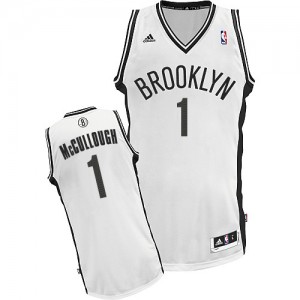 Maillot NBA Blanc Chris McCullough #1 Brooklyn Nets Home Swingman Homme Adidas
