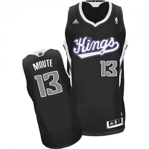Maillot NBA Sacramento Kings #13 Luc Mbah a Moute Noir Adidas Swingman Alternate - Homme