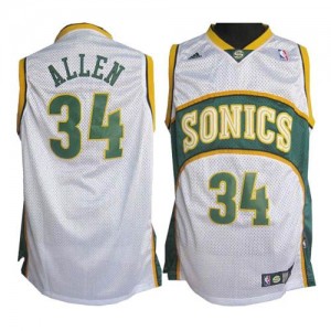 Oklahoma City Thunder Ray Allen #34 SuperSonics Swingman Maillot d'équipe de NBA - Blanc pour Homme