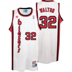 Maillot NBA Swingman Bill Walton #32 Portland Trail Blazers Throwback Blanc - Homme