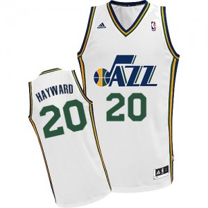 Maillot NBA Blanc Gordon Hayward #20 Utah Jazz Home Swingman Homme Adidas