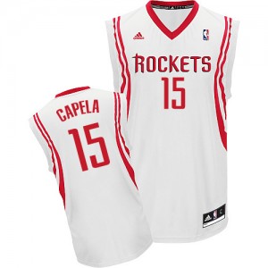 Maillot NBA Houston Rockets #15 Clint Capela Blanc Adidas Swingman Home - Homme