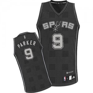 San Antonio Spurs #9 Adidas Rhythm Fashion Noir Authentic Maillot d'équipe de NBA la meilleure qualité - Tony Parker pour Homme