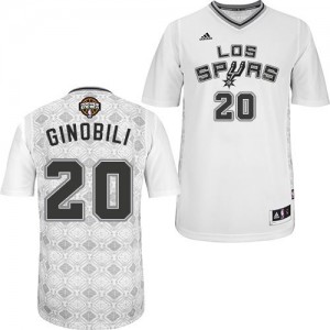 Maillot NBA Blanc Manu Ginobili #20 San Antonio Spurs New Latin Nights Authentic Homme Adidas