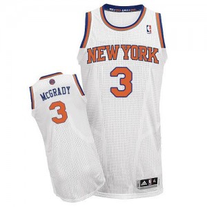 New York Knicks #3 Adidas Home Blanc Authentic Maillot d'équipe de NBA Expédition rapide - Tracy McGrady pour Homme
