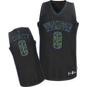 Oklahoma City Thunder Russell Westbrook #0 Fashion Authentic Maillot d'équipe de NBA - Camo noir pour Homme