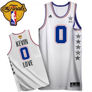Cleveland Cavaliers Kevin Love #0 2015 All Star 2015 The Finals Patch Authentic Maillot d'équipe de NBA - Blanc pour Homme