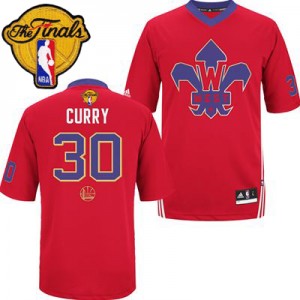 Maillot NBA Rouge Stephen Curry #30 Golden State Warriors 2014 All Star 2015 The Finals Patch Swingman Homme Adidas