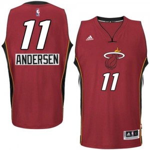 Maillot Adidas Rouge 2014-15 Christmas Day Authentic Miami Heat - Chris Andersen #11 - Homme