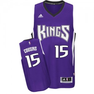 Maillot NBA Sacramento Kings #15 DeMarcus Cousins Violet Adidas Swingman Road - Homme