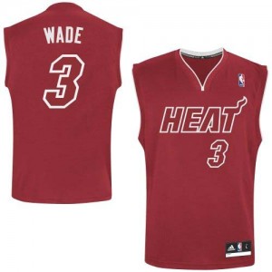 Maillot NBA Rouge Dwyane Wade #3 Miami Heat Pride Authentic Homme Adidas