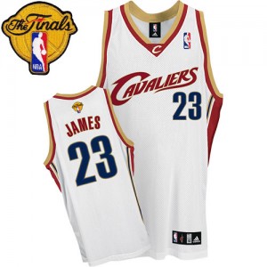 Maillot NBA Authentic LeBron James #23 Cleveland Cavaliers 2015 The Finals Patch Blanc - Homme