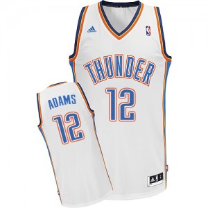 Maillot NBA Oklahoma City Thunder #12 Steven Adams Blanc Adidas Swingman Home - Homme