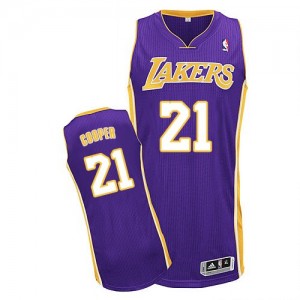 Maillot NBA Violet Michael Cooper #21 Los Angeles Lakers Road Authentic Homme Adidas