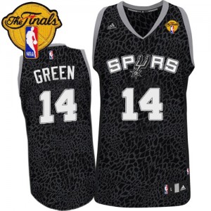 Maillot NBA Noir Danny Green #14 San Antonio Spurs Crazy Light Finals Patch Authentic Homme Adidas