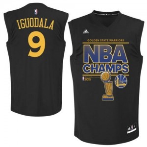 Golden State Warriors Andre Iguodala #9 2015 NBA Finals Champions Swingman Maillot d'équipe de NBA - Noir pour Homme