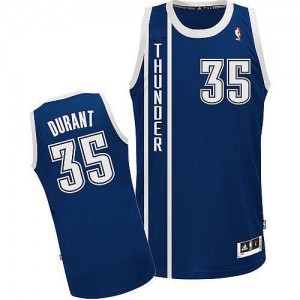 Oklahoma City Thunder Kevin Durant #35 Alternate Authentic Maillot d'équipe de NBA - Bleu marin pour Homme