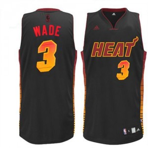Miami Heat #3 Adidas Vibe Noir Swingman Maillot d'équipe de NBA la meilleure qualité - Dwyane Wade pour Homme