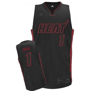 Maillot Adidas Noir noir / Rouge Swingman Miami Heat - Chris Bosh #1 - Homme