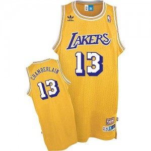 Los Angeles Lakers Wilt Chamberlain #13 Throwback Swingman Maillot d'équipe de NBA - Or pour Homme