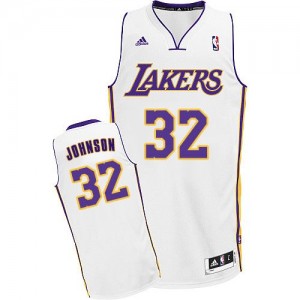 Maillot NBA Los Angeles Lakers #32 Magic Johnson Blanc Adidas Swingman Alternate - Enfants