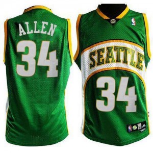 Maillot Authentic Oklahoma City Thunder NBA Seattle SuperSonics Style Vert - #34 Ray Allen - Homme