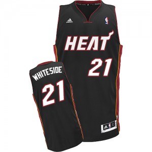 Miami Heat #21 Adidas Road Noir Swingman Maillot d'équipe de NBA Peu co?teux - Hassan Whiteside pour Homme