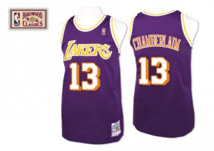 Maillot NBA Los Angeles Lakers #13 Wilt Chamberlain Violet Mitchell and Ness Swingman Throwback - Homme