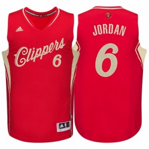 Maillot Adidas Rouge 2015-16 Christmas Day Authentic Los Angeles Clippers - DeAndre Jordan #6 - Homme