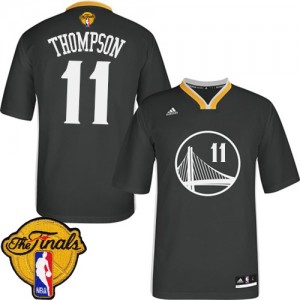 Maillot NBA Noir Klay Thompson #11 Golden State Warriors Alternate 2015 The Finals Patch Authentic Femme Adidas