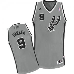 Maillot NBA San Antonio Spurs #9 Tony Parker Gris argenté Adidas Swingman Alternate - Homme