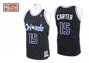 Maillot NBA Noir Vince Carter #15 Orlando Magic Throwback Swingman Homme Mitchell and Ness